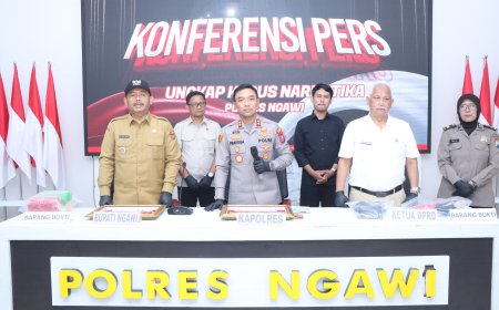 Polres Ngawi Ungkap Kasus Sabu dengan Barang Bukti Besar
